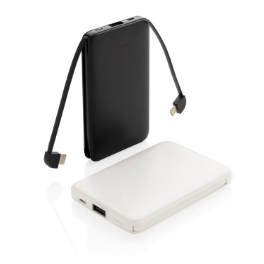 Logo trade promotional product photo of: 5.000 mAh Pocket Powerbank with integrated cables