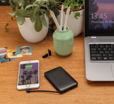 Logo trade promotional product photo of: 5.000 mAh Pocket Powerbank with integrated cables