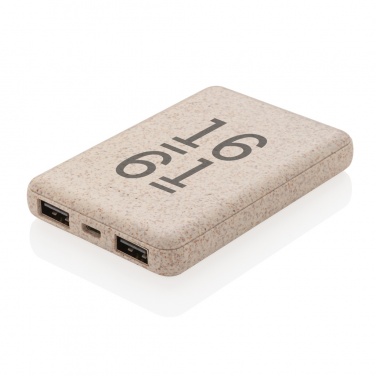 Logotrade promotional merchandise photo of: Wheat Straw 5.000 mAh Pocket Powerbank