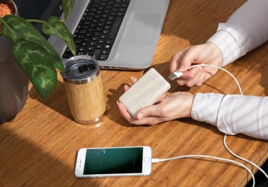 Logo trade promotional merchandise picture of: Wheat Straw 5.000 mAh Pocket Powerbank