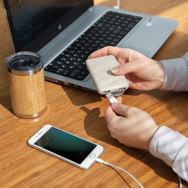Logo trade corporate gift photo of: Wheat Straw 5.000 mAh Pocket Powerbank