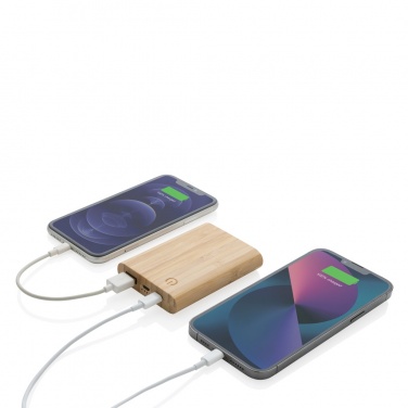 Logo trade promotional products picture of: Bamboo 5.000 mAh powerbank