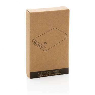 Logotrade promotional giveaway image of: Bamboo 5.000 mAh powerbank