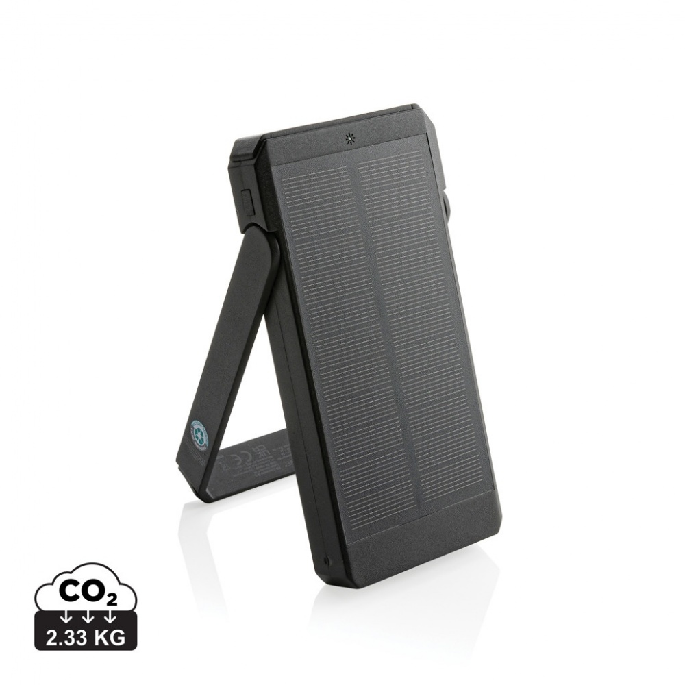 Logotrade promotional item image of: Skywave RCS recycled plastic solar powerbank 10000 mAh