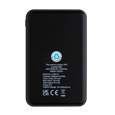Logotrade advertising product image of: RCS recycled plastic 5.000 mAh Powerbank