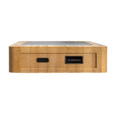 Logotrade business gifts photo of: Sunwick 10.000 mAh Bamboo solar powerbank