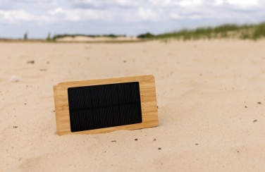 Logo trade promotional products image of: Sunwick 10.000 mAh Bamboo solar powerbank