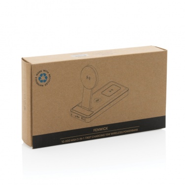 Logotrade advertising products photo of: Fenwick RCS recycled plastic 10000mah  3 in 1 fast powerbank