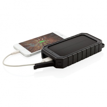 Logo trade promotional items picture of: RCS recycled plastic Solar powerbank with 10W Wireless