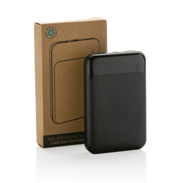 Logo trade business gifts image of: RCS recycled plastic 5.000 mAh powerbank