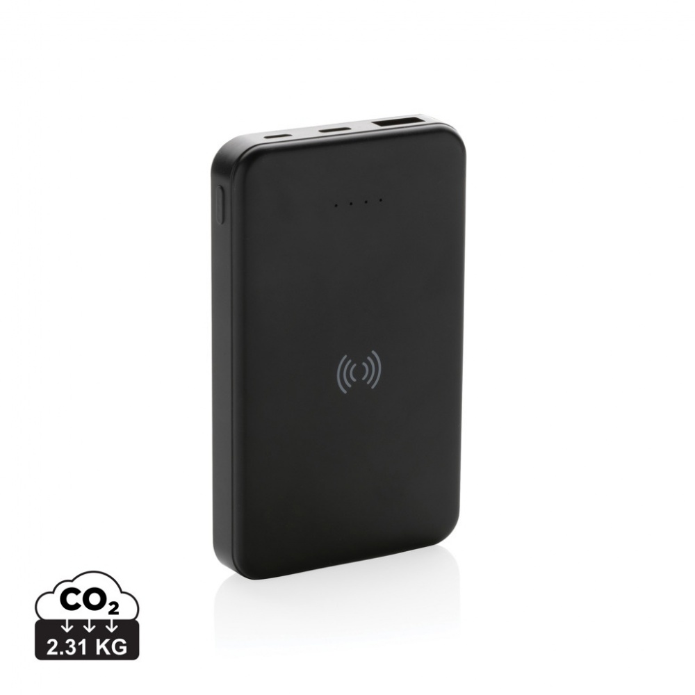 Logo trade advertising products image of: RCS recycled plastic 5.000 mAh 5W wireless powerbank