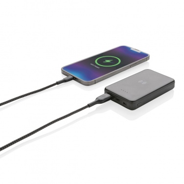Logo trade promotional giveaways image of: RCS recycled plastic 5.000 mAh 5W wireless powerbank
