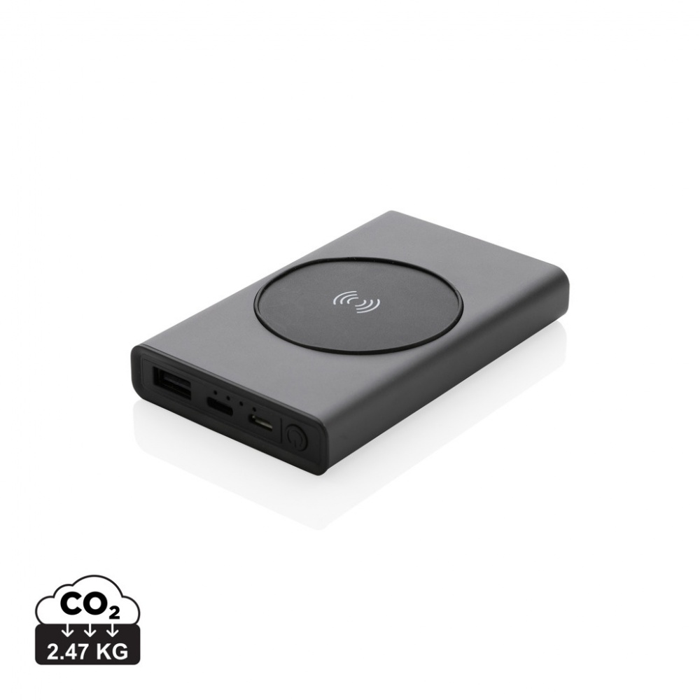 Logo trade advertising products image of: Terra RCS recycled aluminium 5000 mAh powerbank 5W wireless