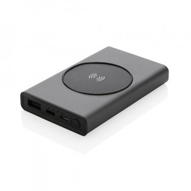 Logo trade corporate gifts picture of: Terra RCS recycled aluminium 5000 mAh powerbank 5W wireless