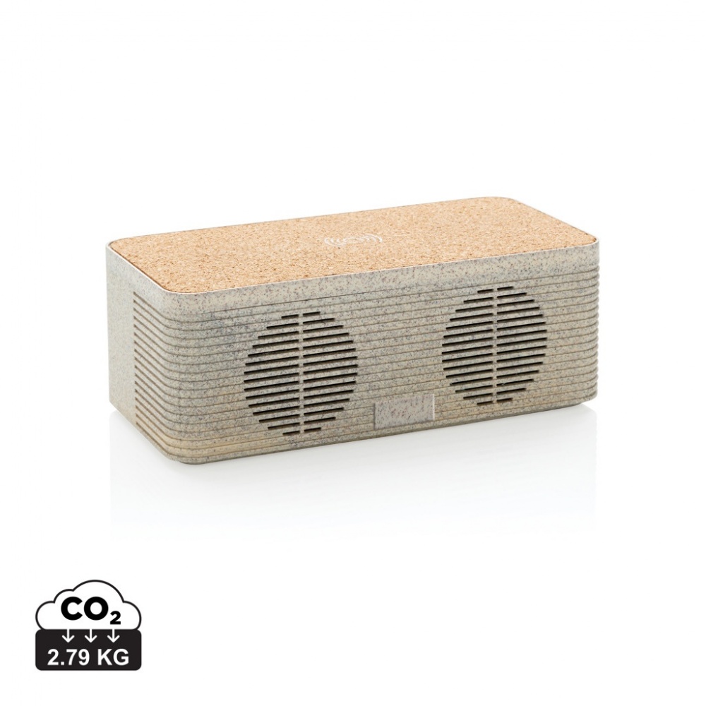Logotrade promotional product image of: Wheatstraw wireless charging speaker
