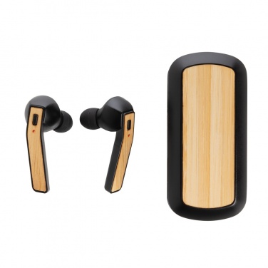 Logotrade corporate gift picture of: Bamboo Free Flow TWS earbuds in case