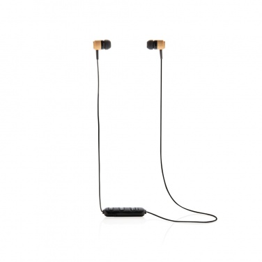 Logo trade promotional merchandise picture of: Bamboo wireless earbuds