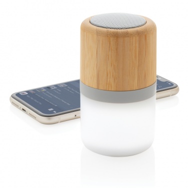Logo trade business gift photo of: Bamboo colour changing 3W speaker light
