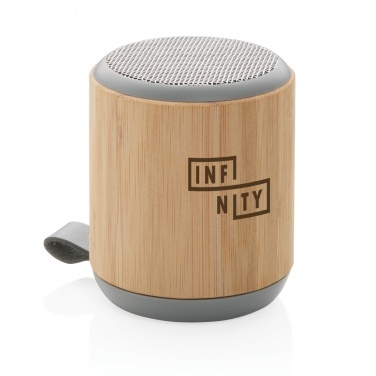 Logotrade promotional item image of: Bamboo and fabric 3W wireless speaker