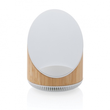 Logo trade promotional products image of: Ovate bamboo 5W speaker with 15W wireless charger