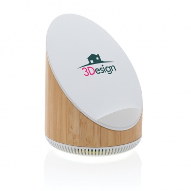 Logo trade advertising product photo of: Ovate bamboo 5W speaker with 15W wireless charger