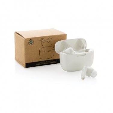 Logo trade promotional gifts image of: RCS recycled plastic Liberty Pro wireless earbuds