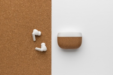 Logotrade promotional product picture of: Oregon RCS recycled plastic and cork TWS earbuds