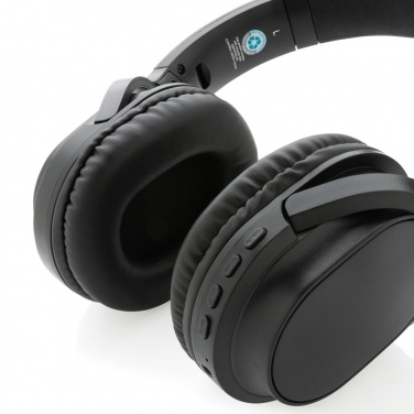 Logo trade promotional merchandise photo of: RCS recycled plastic Elite Foldable wireless headphone