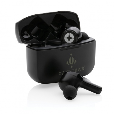 Logo trade promotional gifts picture of: RCS recycled plastic Swiss Peak ANC TWS earbuds