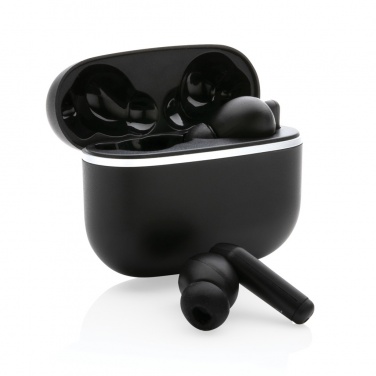 Logo trade business gifts image of: RCS recycled plastic Swiss Peak TWS earbuds 2.0