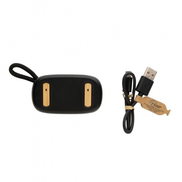 Logo trade promotional gift photo of: RCS recycled plastic & bamboo TWS earbuds