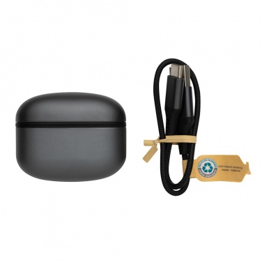 Logo trade promotional giveaways image of: Terra RCS recycled aluminium wireless earbuds