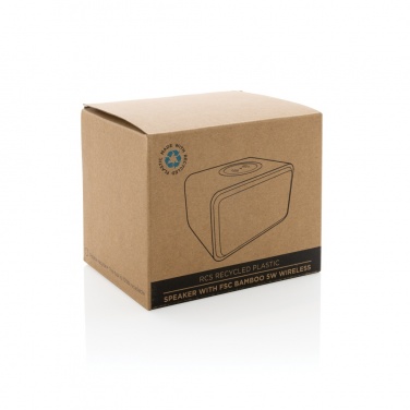 Logo trade corporate gifts picture of: RCS Rplastic 3W speaker with bamboo 5W wireless