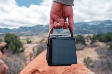 Logotrade promotional item image of: Skywave RCS recycled plastic solar speaker 12W