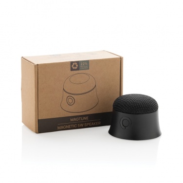 Logo trade promotional item photo of: Magtune RCS recycled plastic magnetic 5W speaker