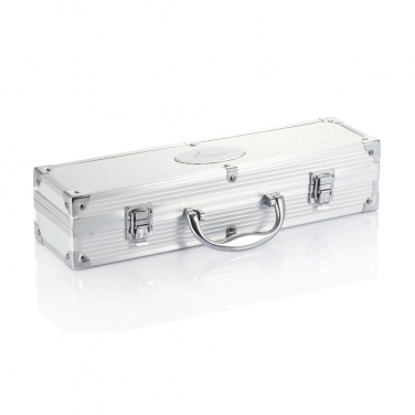 Logo trade promotional merchandise image of: 3 pcs barbecue set in aluminium box