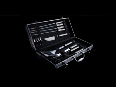 Logo trade corporate gifts image of: 12 pcs barbecue set in aluminium box