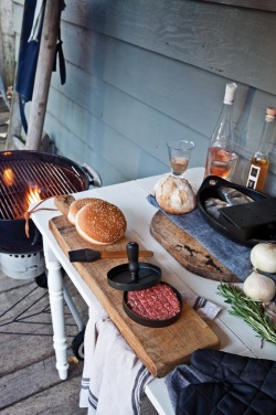 Logotrade promotional gift image of: BBQ set with hamburger press and brush