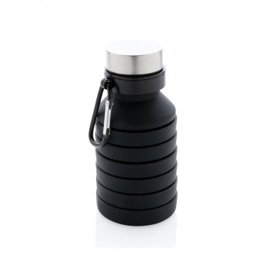 Logo trade advertising products picture of: Leakproof collapsible silicone bottle with lid