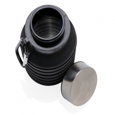 Logo trade promotional giveaway photo of: Leakproof collapsible silicone bottle with lid