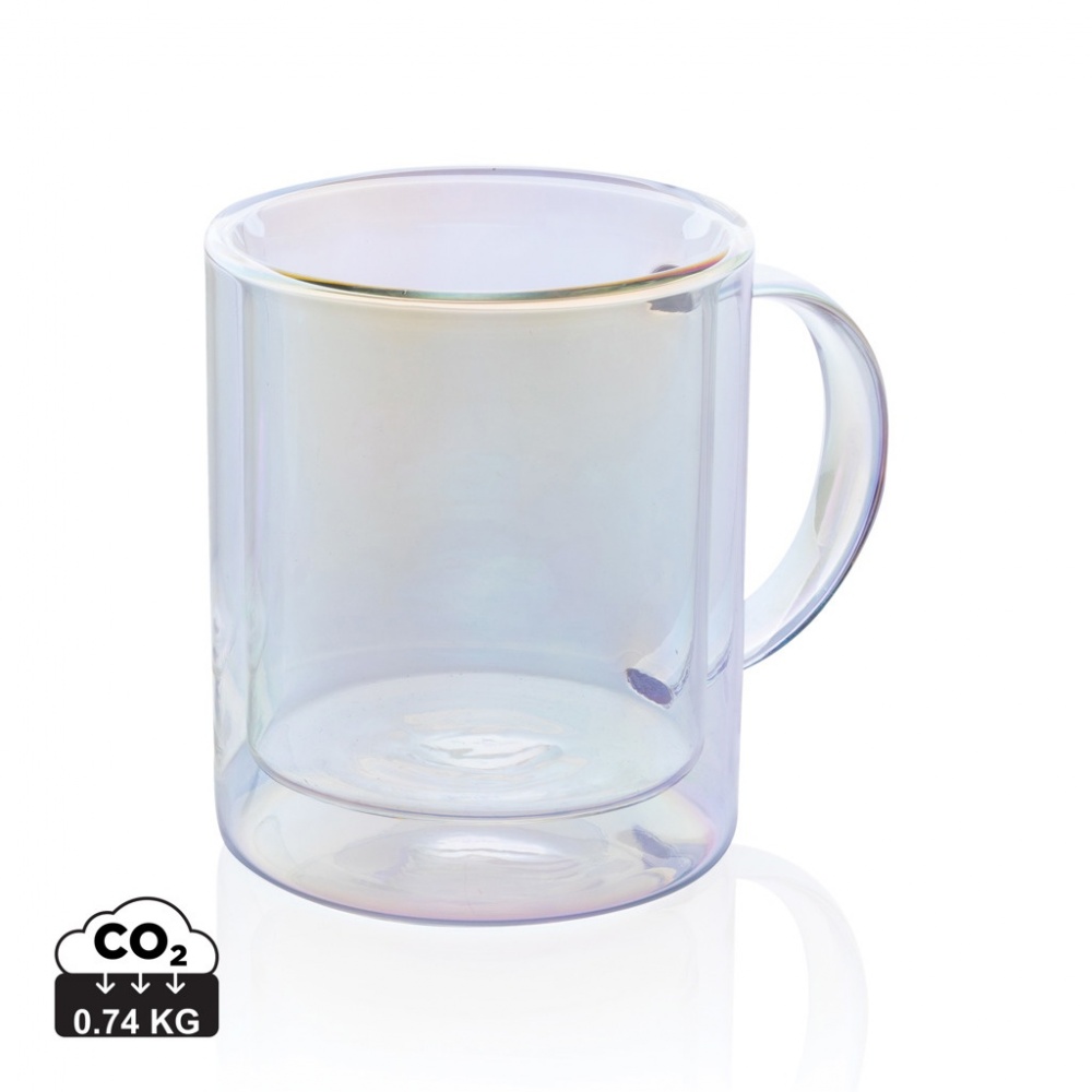 Logo trade promotional items picture of: Deluxe double wall electroplated glass mug