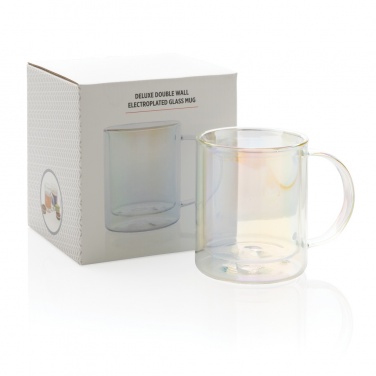 Logotrade promotional item image of: Deluxe double wall electroplated glass mug