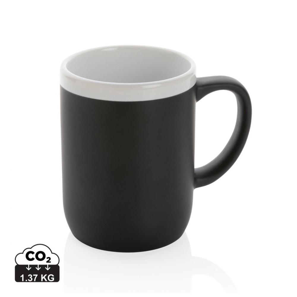Logo trade promotional items image of: Ceramic mug with white rim 300ml