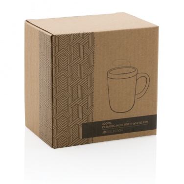 Logo trade corporate gift photo of: Ceramic mug with white rim 300ml