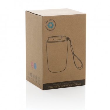 Logotrade promotional merchandise picture of: Cuppa RCS re-steel vacuum tumbler with lanyard