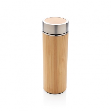 Logo trade promotional gifts picture of: Leak proof bamboo vacuum bottle