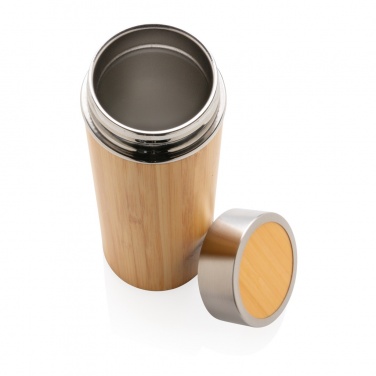 Logo trade promotional item photo of: Leak proof bamboo vacuum bottle
