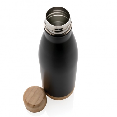 Logo trade promotional product photo of: Vacuum stainless steel bottle with bamboo lid and bottom