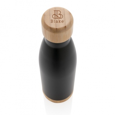 Logo trade advertising product photo of: Vacuum stainless steel bottle with bamboo lid and bottom
