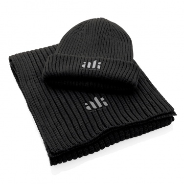 Logo trade business gifts image of: Impact AWARE™ Polylana® knitted scarf 180 x 25cm